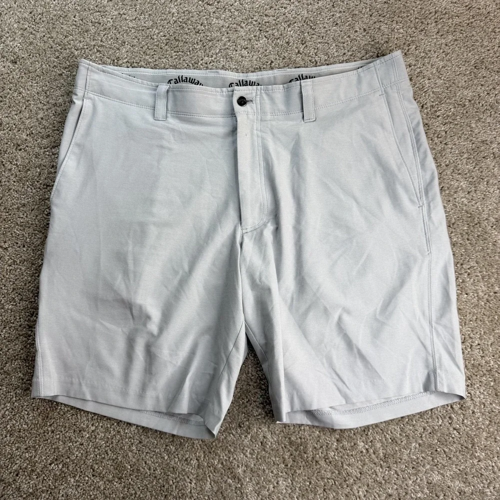 Callaway Golf Shorts Mens 38 Gray Stretch Athletic Performance 10 Inseam